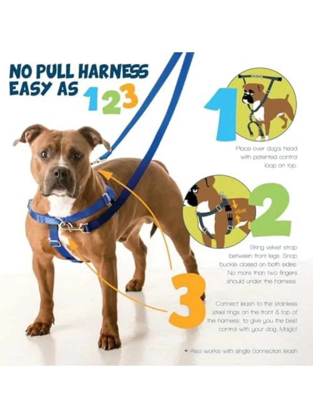 No-Pull Dog Harness & Leash Set, Medium 1